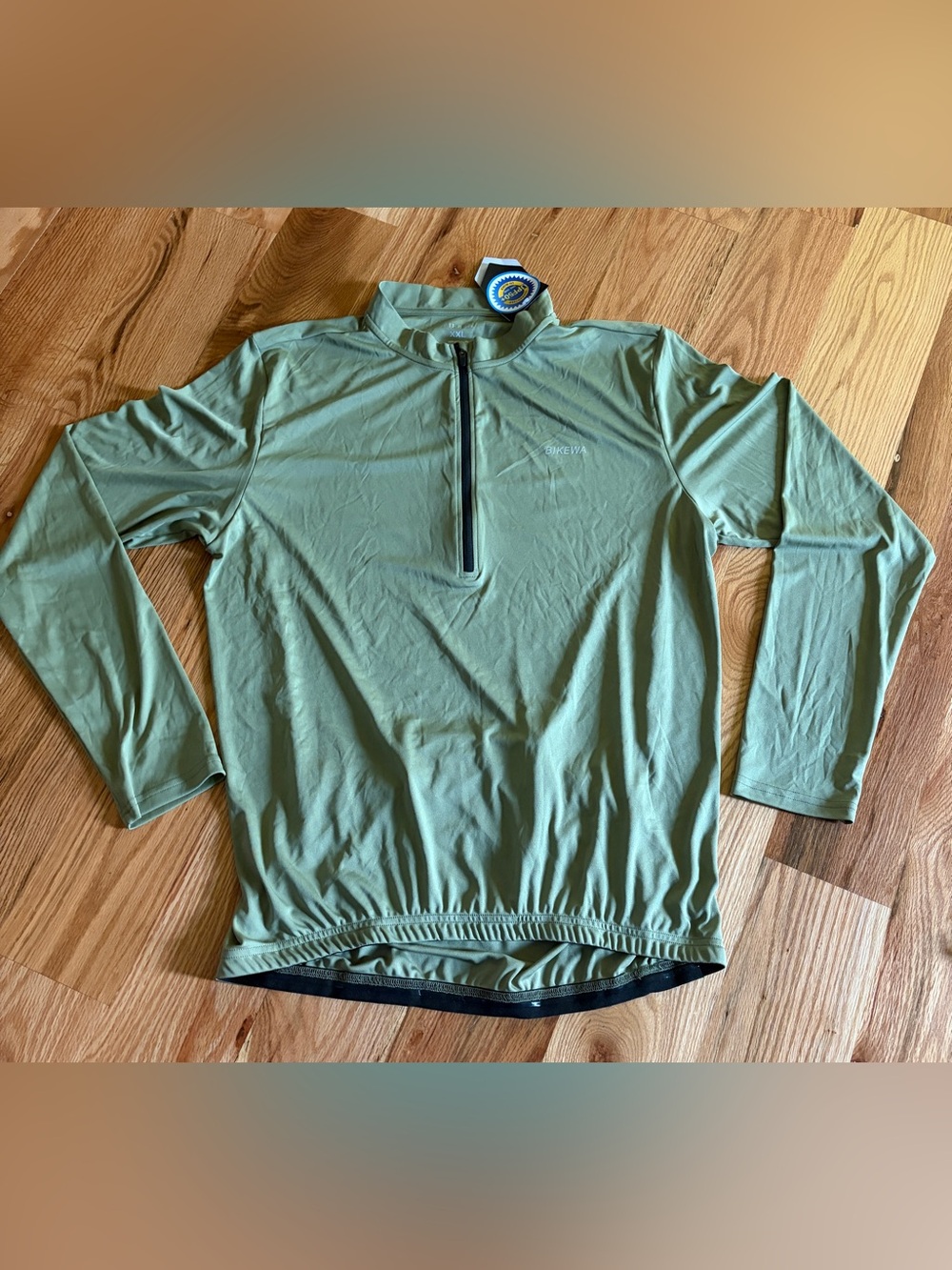 Bikewa UV50 Men’s Olive Long-Sleeve Shirt – Zip Front